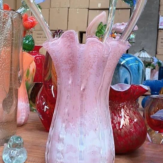 琉璃花瓶高32厘米口径15厘米