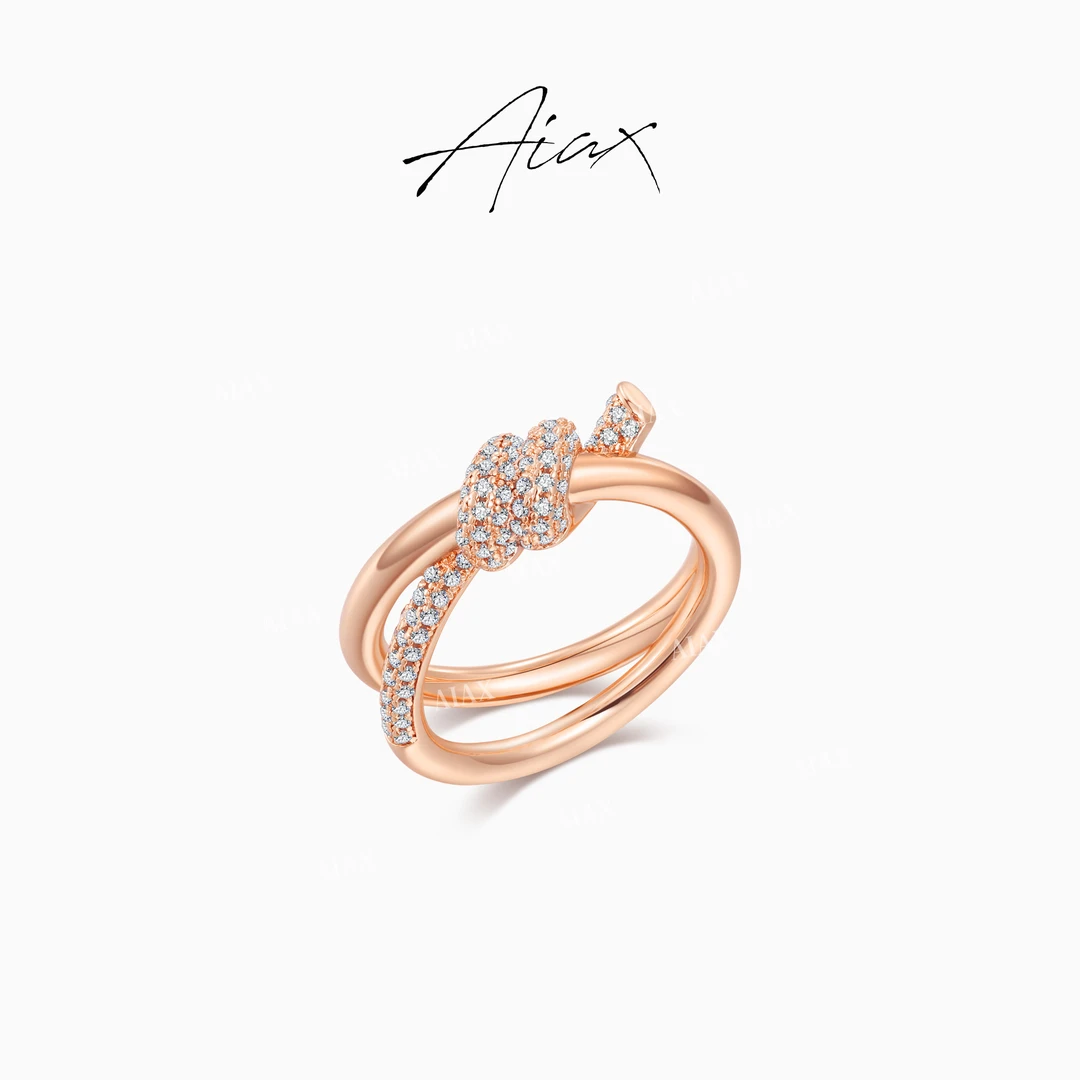 AIAX 镀K金  轻奢时尚经典气质简约百搭设计感戒指TSS7264