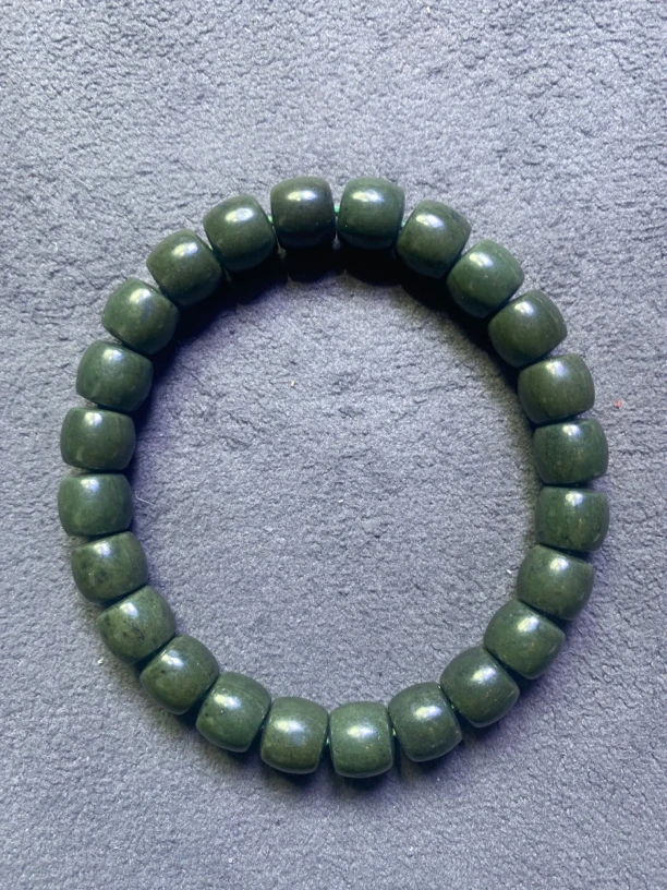 和田玉沙枣青卡9手串