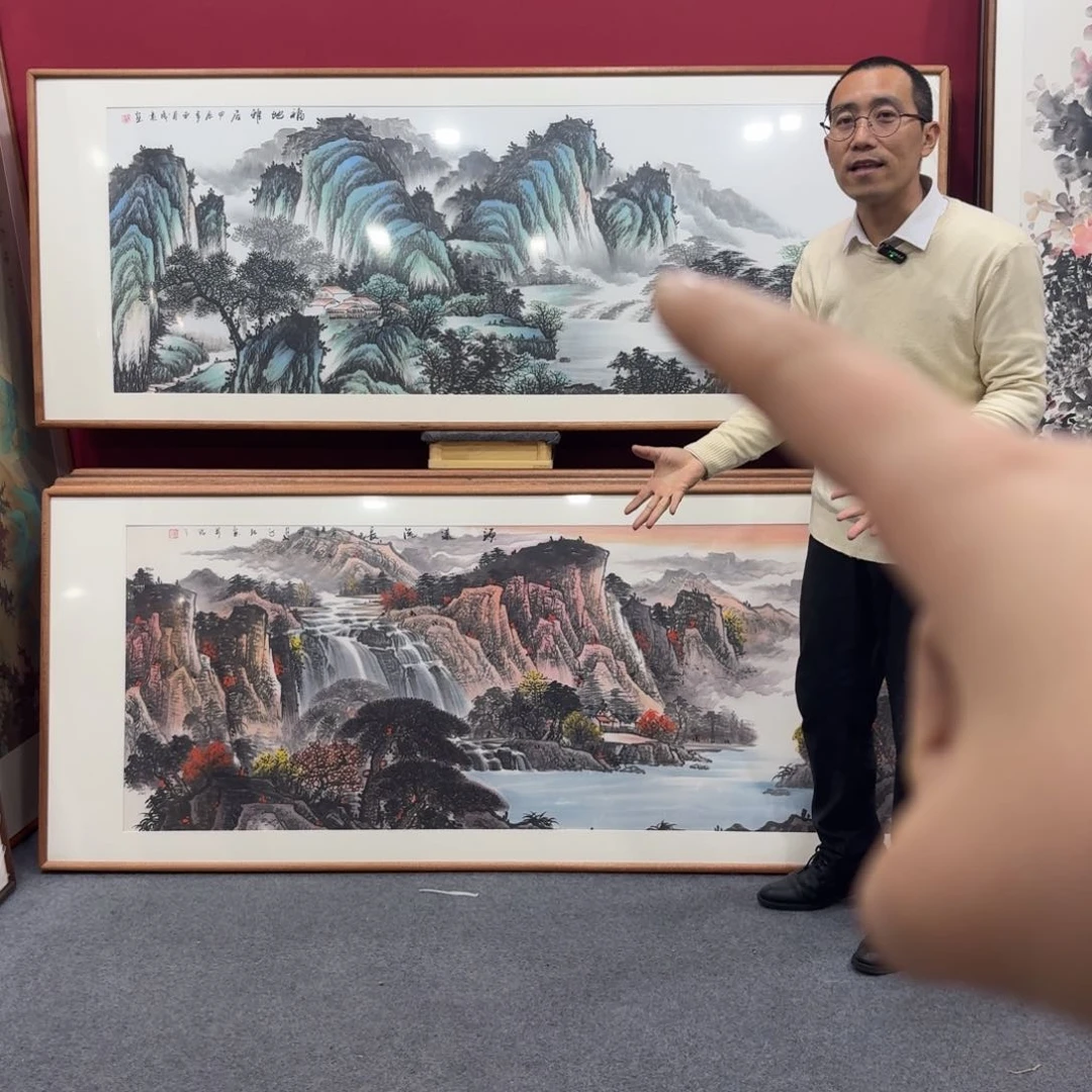 国画带框绘画210/80尺寸