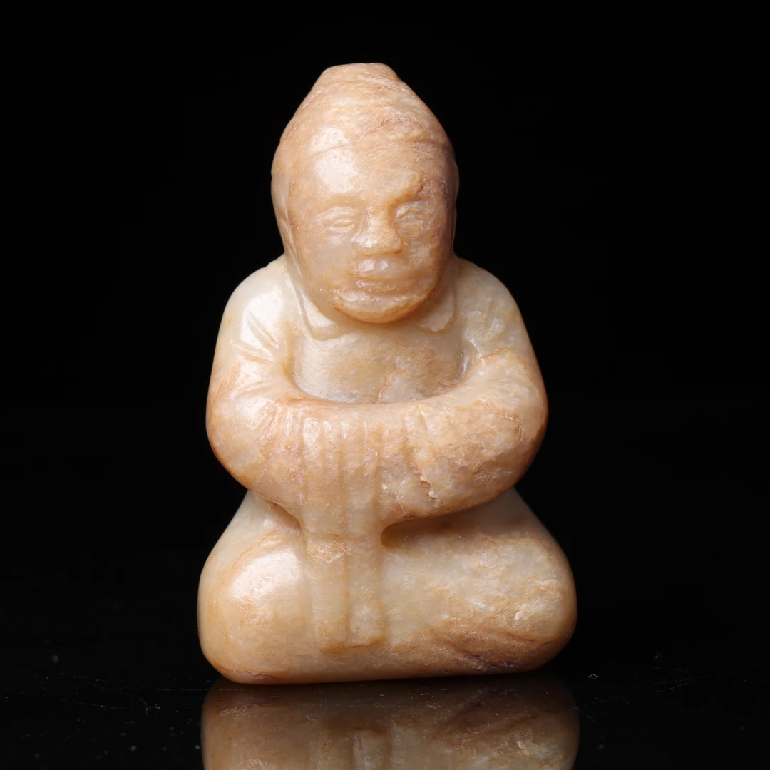 明代和田玉人物花件