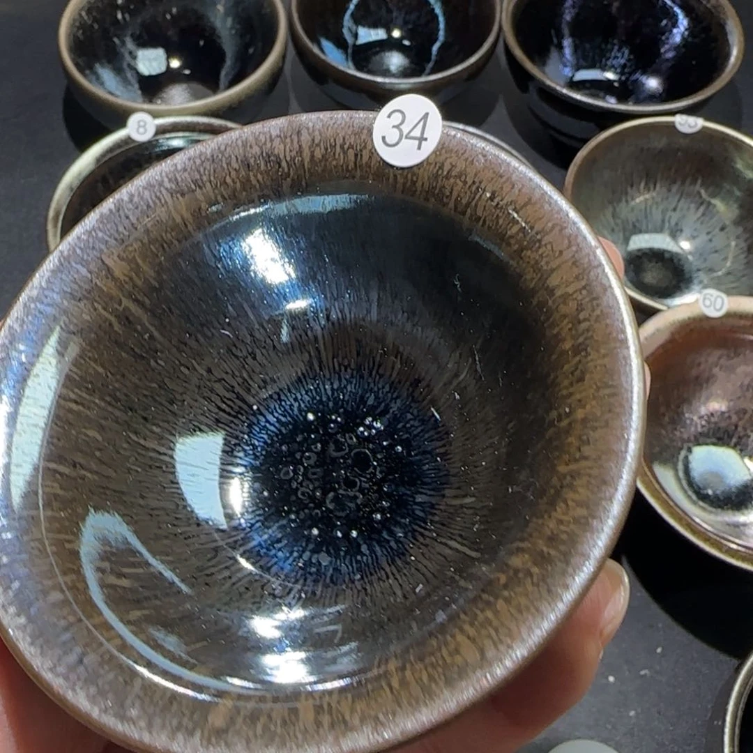 茶盏精品柴烧放漏放漏34