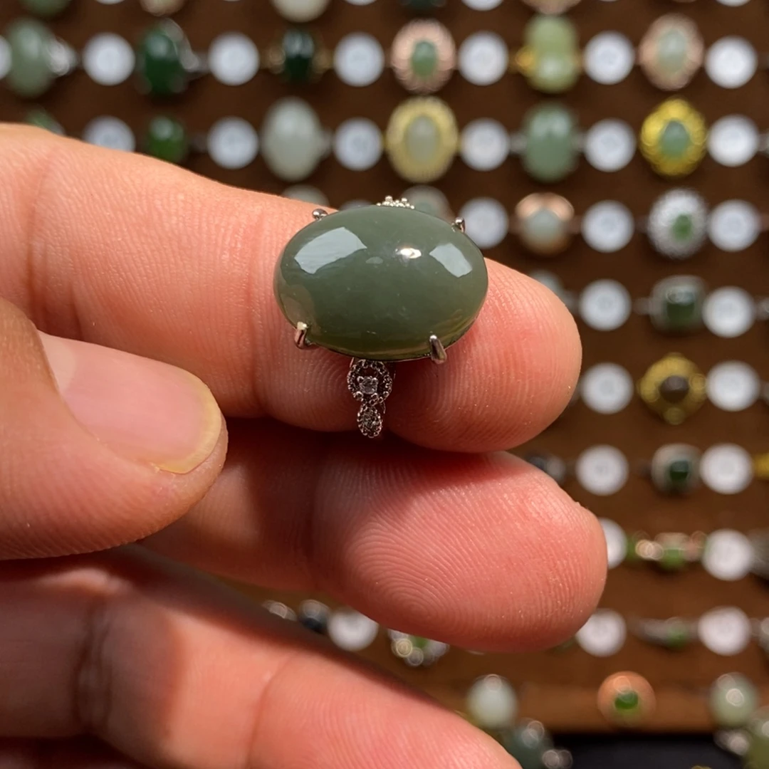 和田玉（青玉）戒指合金