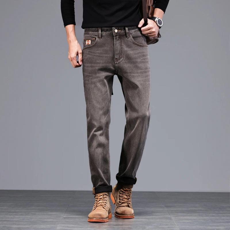 新款大牛！轻奢特调棕咖色舒适百搭修身小直筒牛仔裤