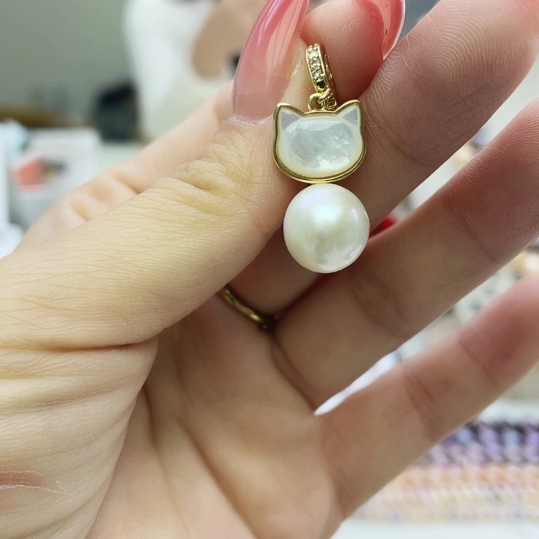 耳饰银S925镶嵌淡水珍珠