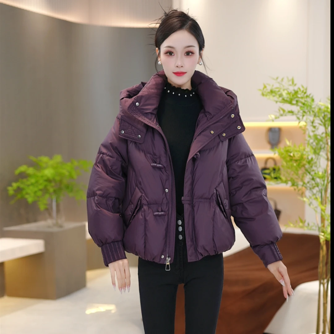 时尚短款翻领洋气保暖加厚显瘦羽绒服新款2025年秋冬【SJYH3656】