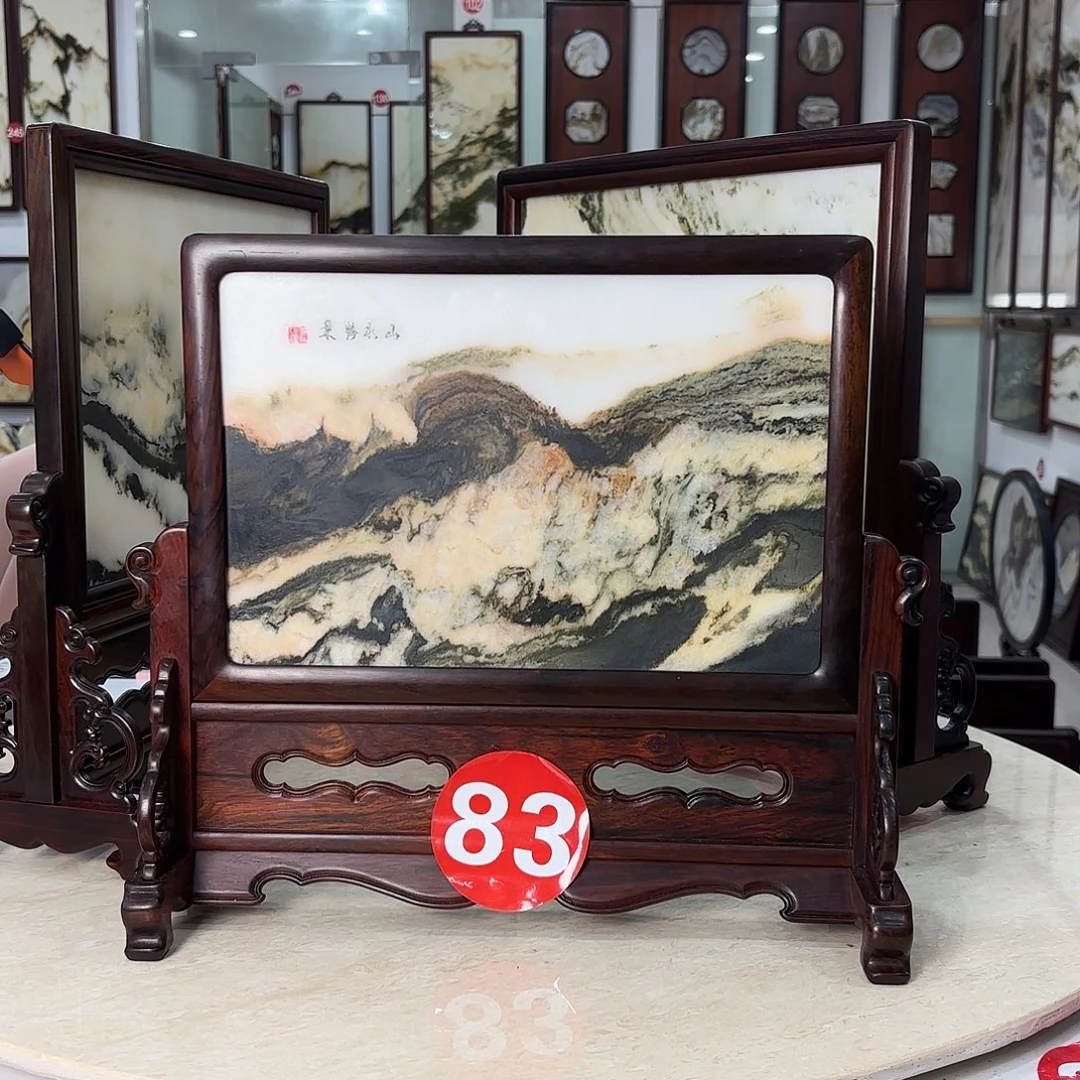 饲***员石材天然云石摆件摆件