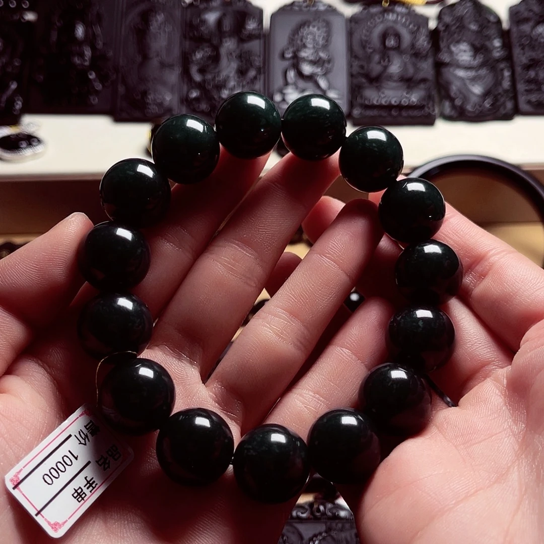 翡翠未镶嵌手链天然缅料A货卡15手串A046