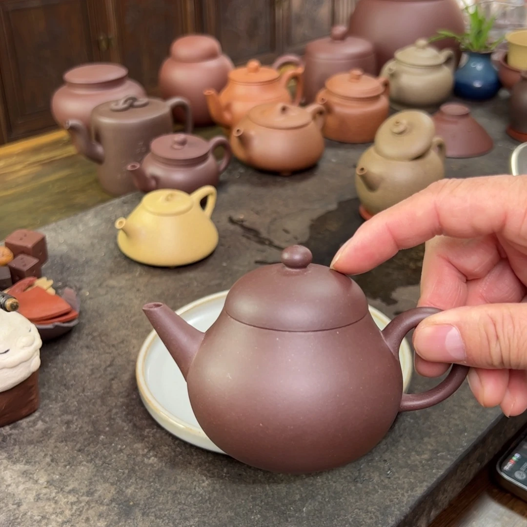 茶壶紫砂芭乐水平160毫升纯紫泥