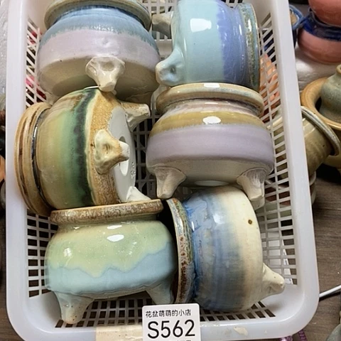 紫砂花盆562微瑕品口径7到8左右