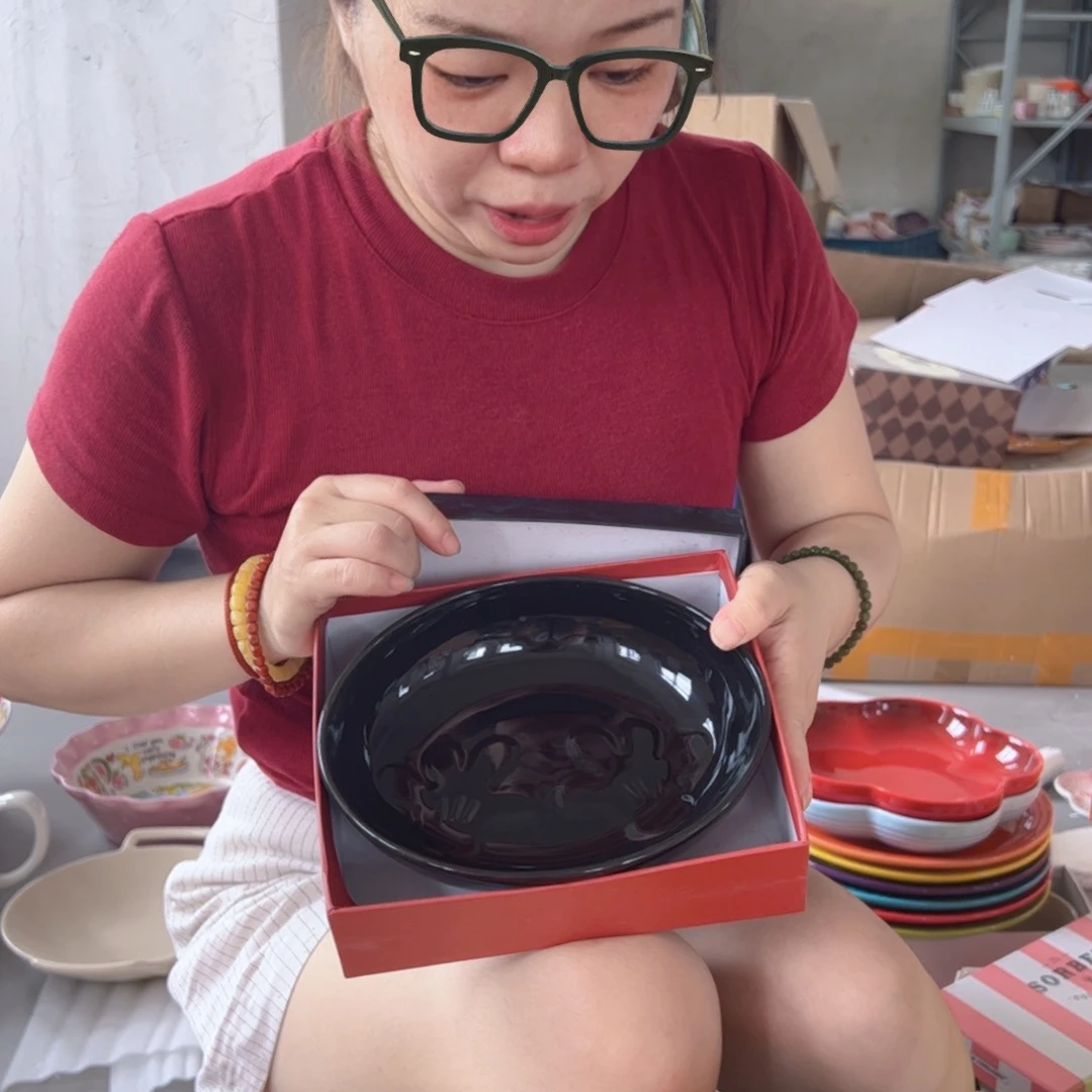 老姊妹家瓷器好漂亮黑色椭圆