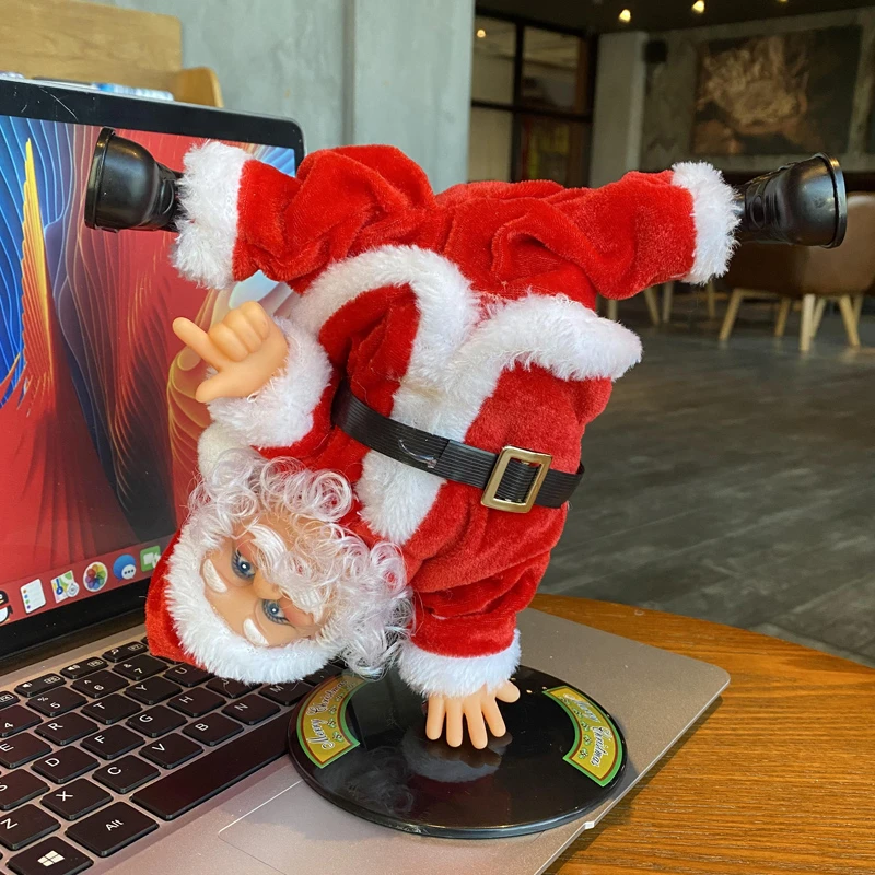 2026年新款转倒立街舞圣诞老人小公仔圣诞装饰品摆件女友圣诞礼品