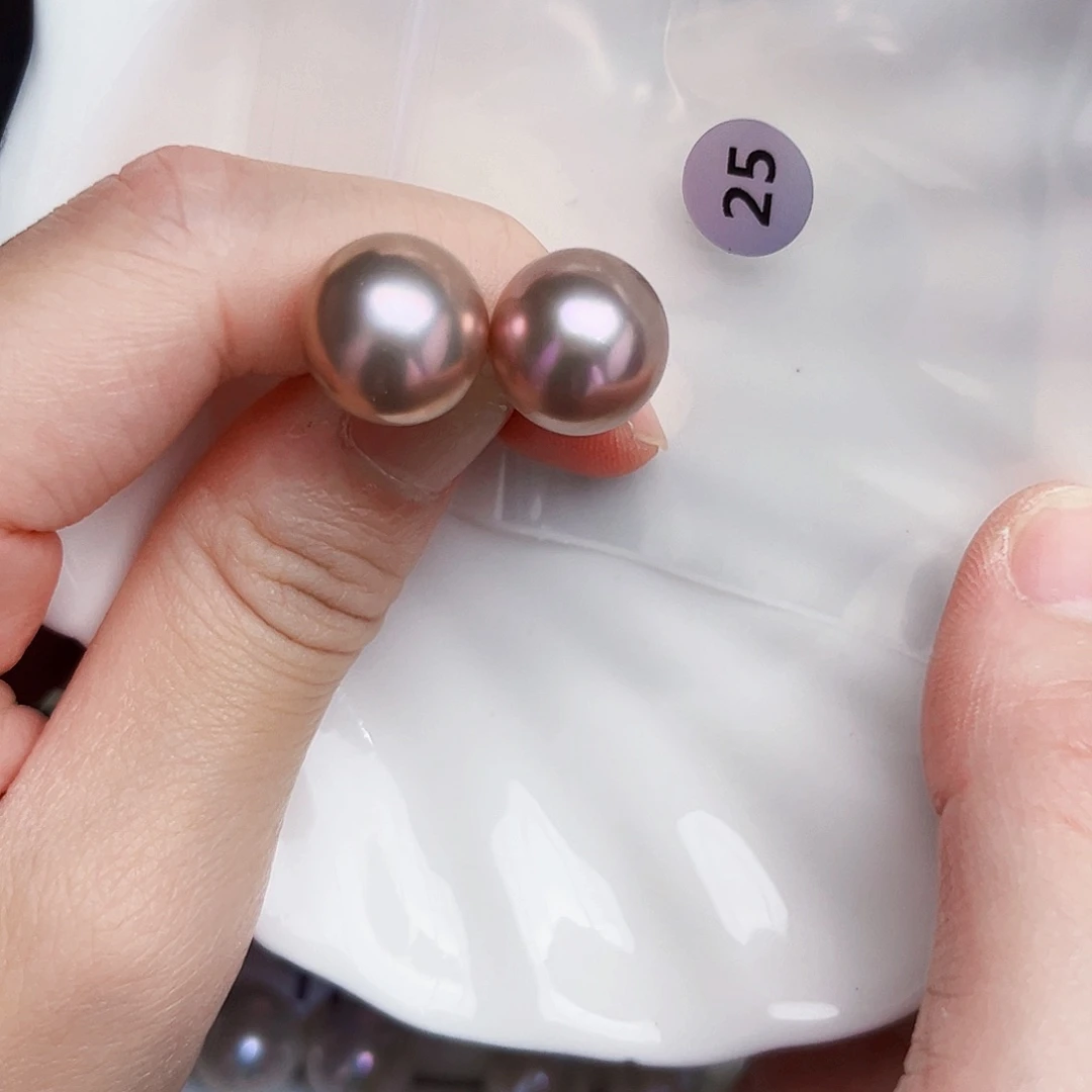 银S925镶嵌淡水珍珠耳饰