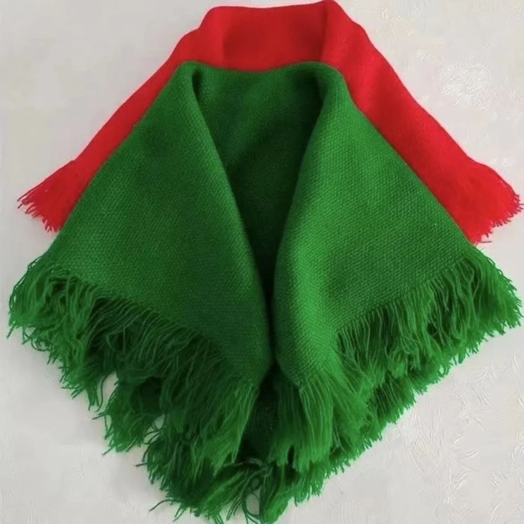 不掉色方形针织围巾中老年防风骑行冬季保暖秋冬工作老年人