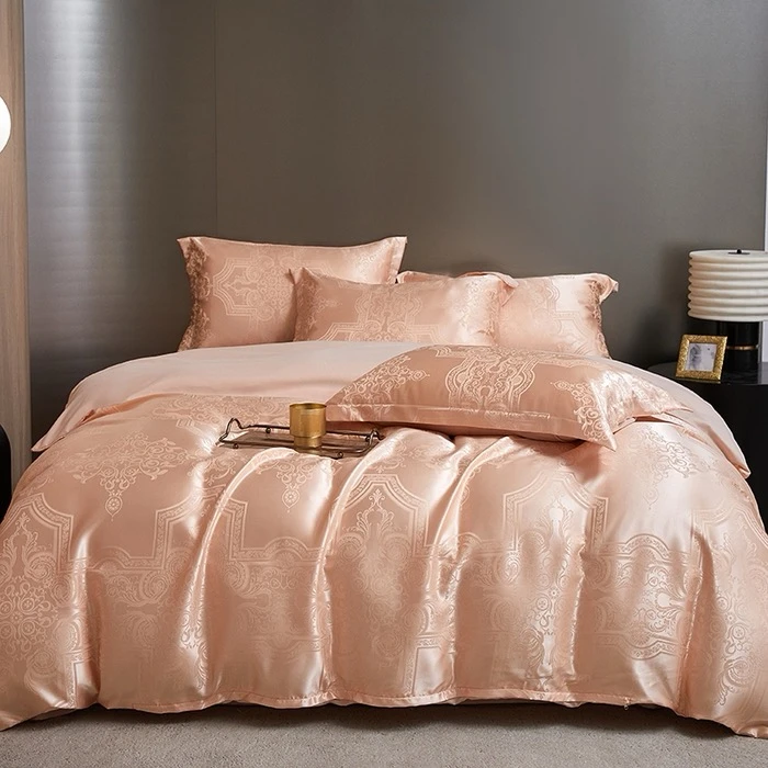 【2025夏季新款书雅系列】贡缎提花四件套轻奢印花高级感