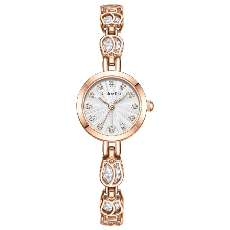 专柜正品Colevkie小圆表女士高颜值休闲轻奢小金表9215