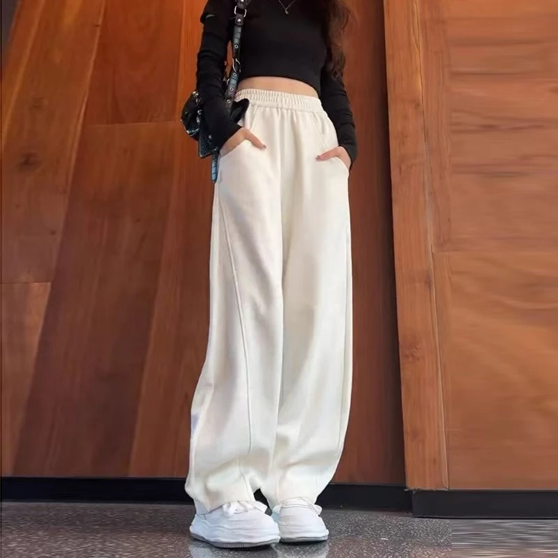 【流光风】秋冬垂顺设计款高腰百搭香蕉裤宽松显瘦慵懒风窄版休闲裤