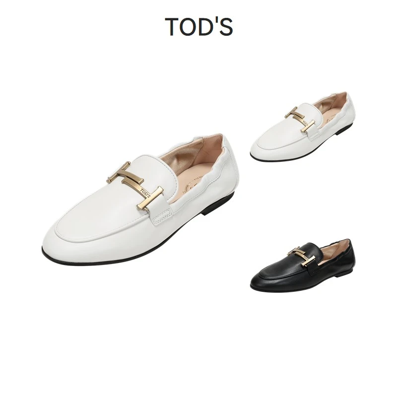 Tod'S托德斯 女士牛皮双T扣休闲平底鞋乐福鞋 XXW79A0DE70MID