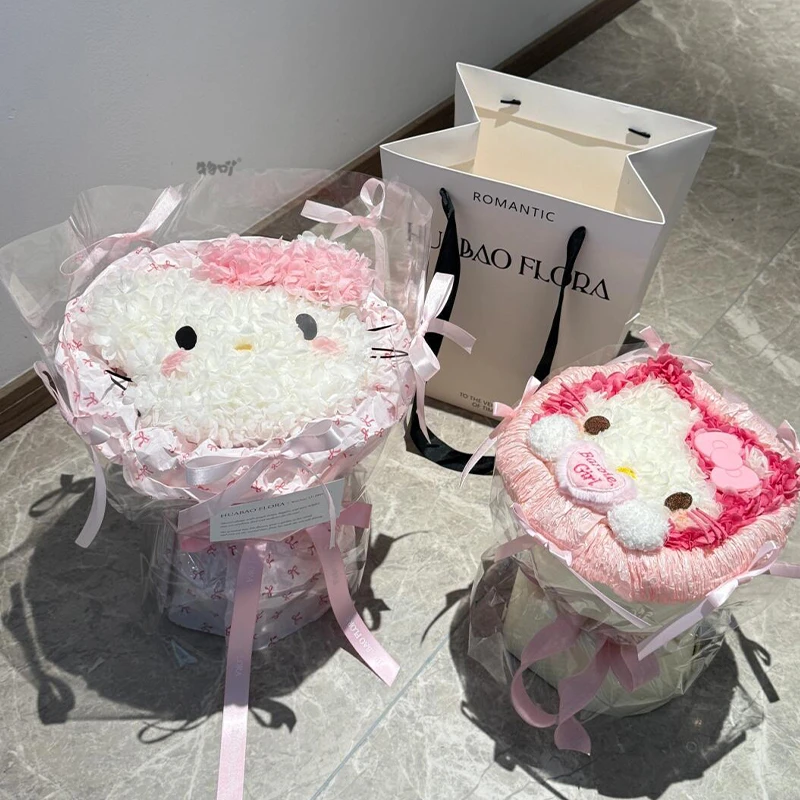hellokitty永生花hellokitty花束凯蒂猫玩偶生日毕业花束女生礼物
