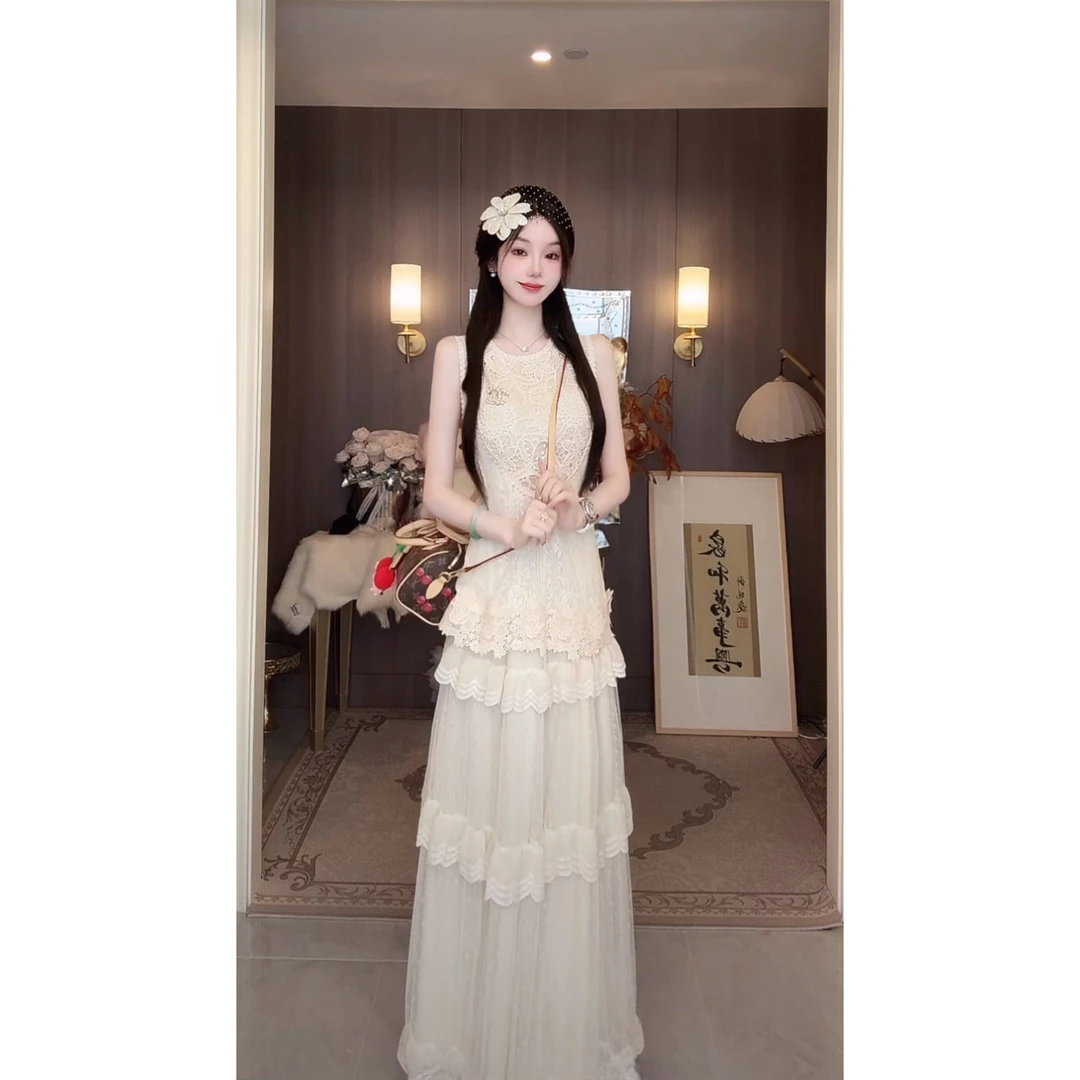 【雅乔定制】卢-浮梦境 法式网纱蕾丝塔裙半身裙长裙DYYK-25042389
