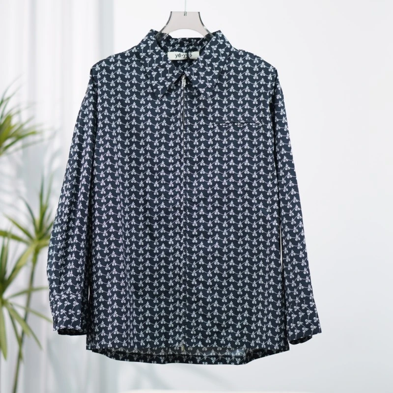 尚系列  S706  女装时尚设计师满印衬衫黑色FW03Y30