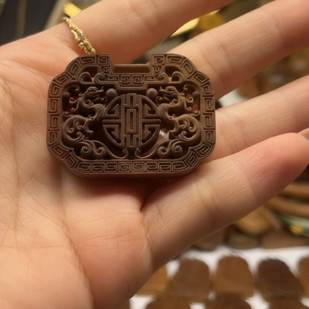 檀香木仿古牌如意牌