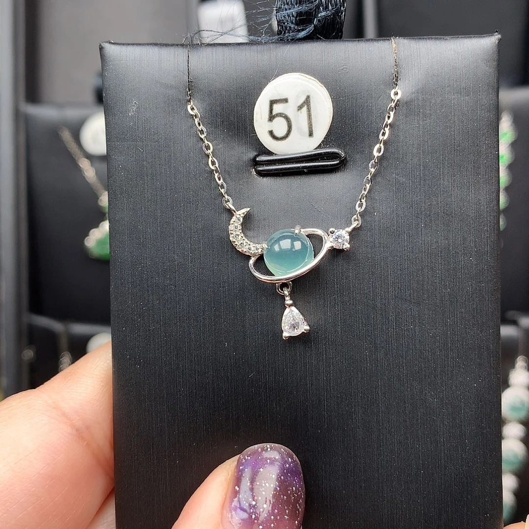 翡翠银S925镶嵌颈饰