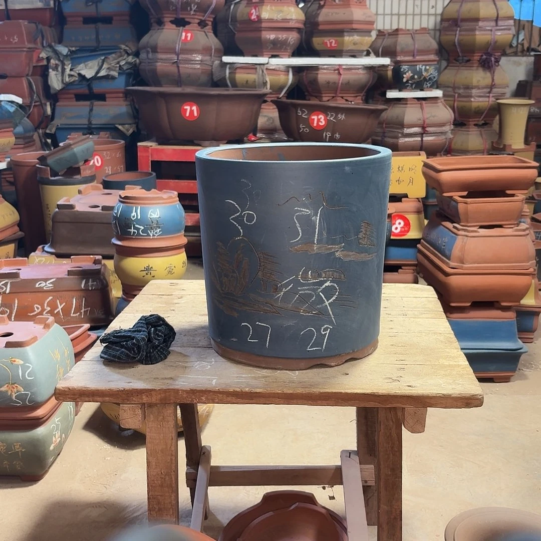 紫砂紫砂高桶盆一个微