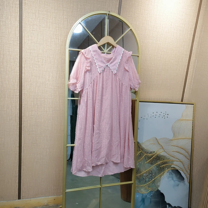 BJ160孕妇粉色连衣裙100-130