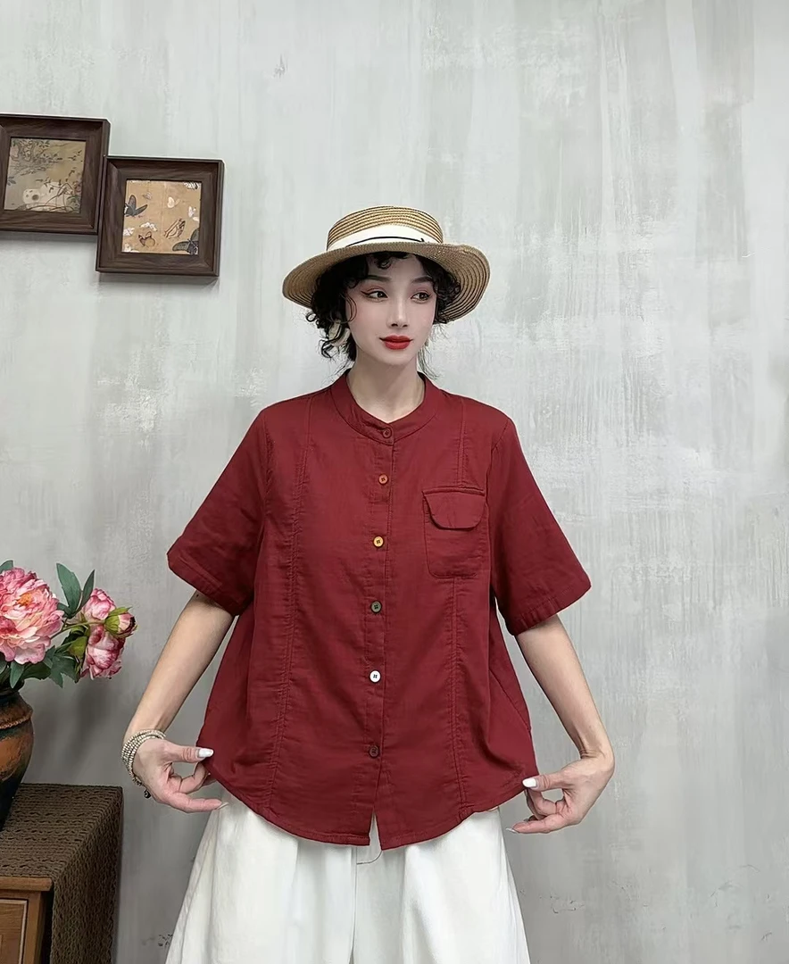 132夏季新款麻纱洋气百搭时尚衬衫外套