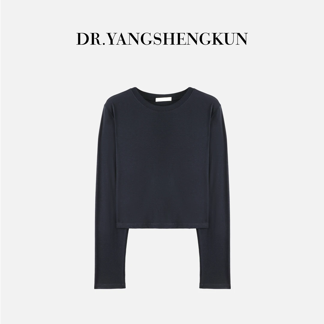 DR杨圣坤2025夏季天丝羊毛马吉啦柔软宽松显瘦长袖T恤女SW2542422