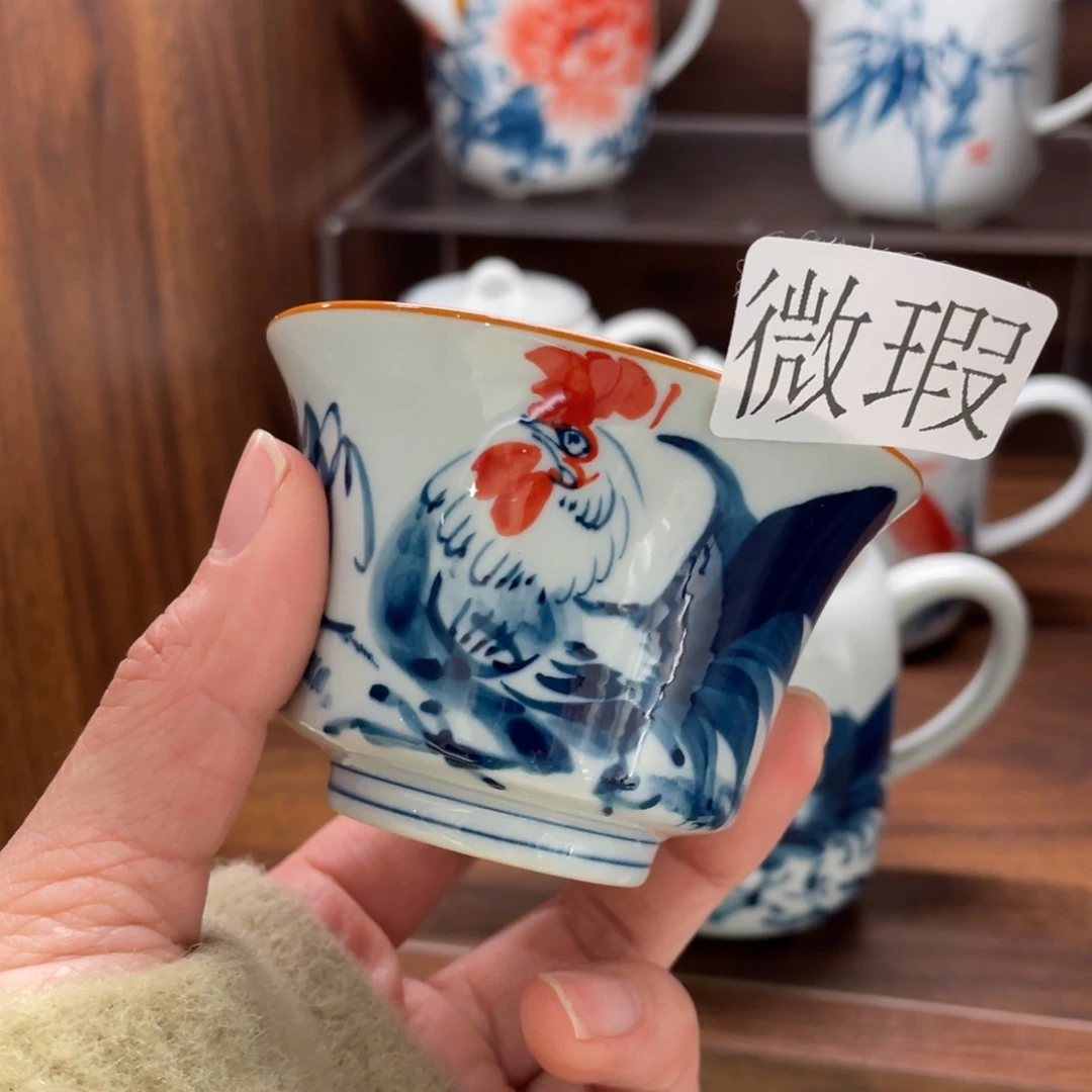 有瑕釉下彩纯手绘