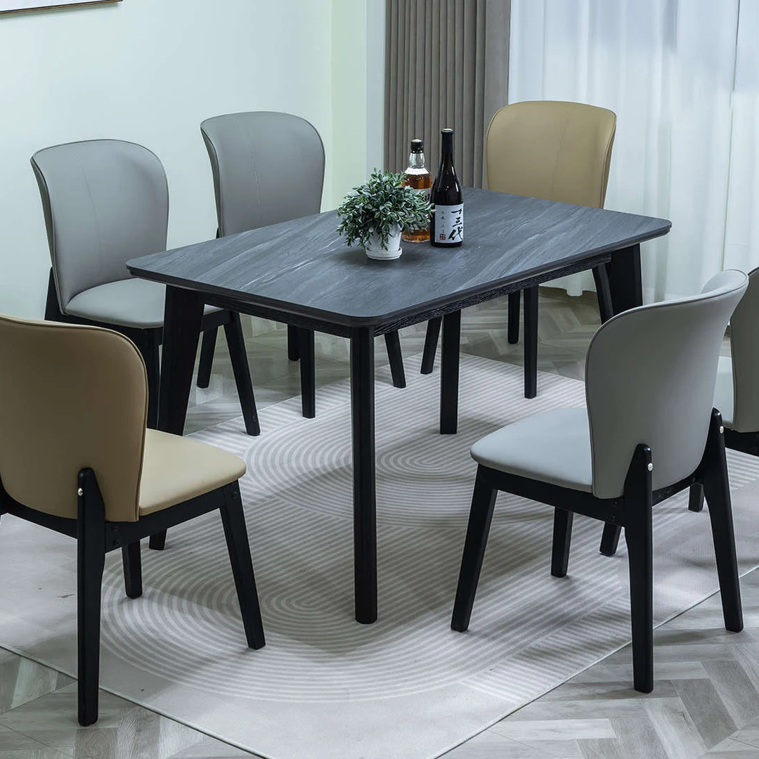 澳洲沙岩餐桌椅组合意式轻奢长方形西餐桌