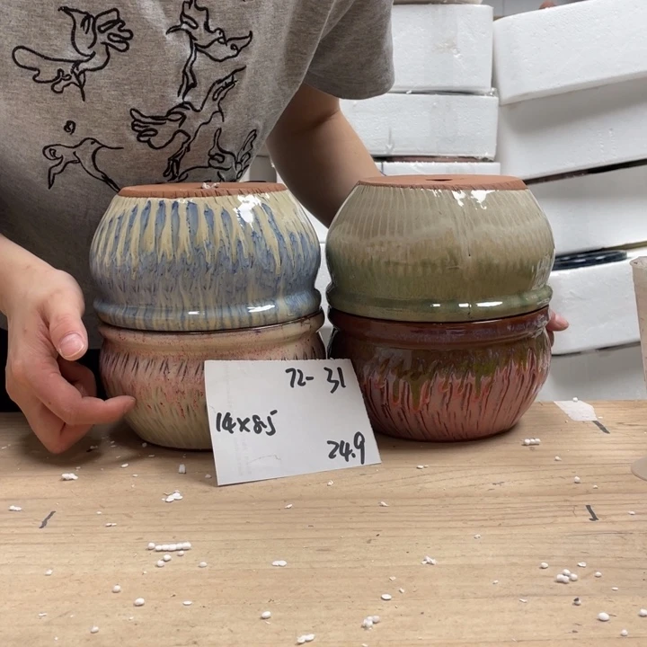 紫砂花盆多肉陶土花盆微瑕31