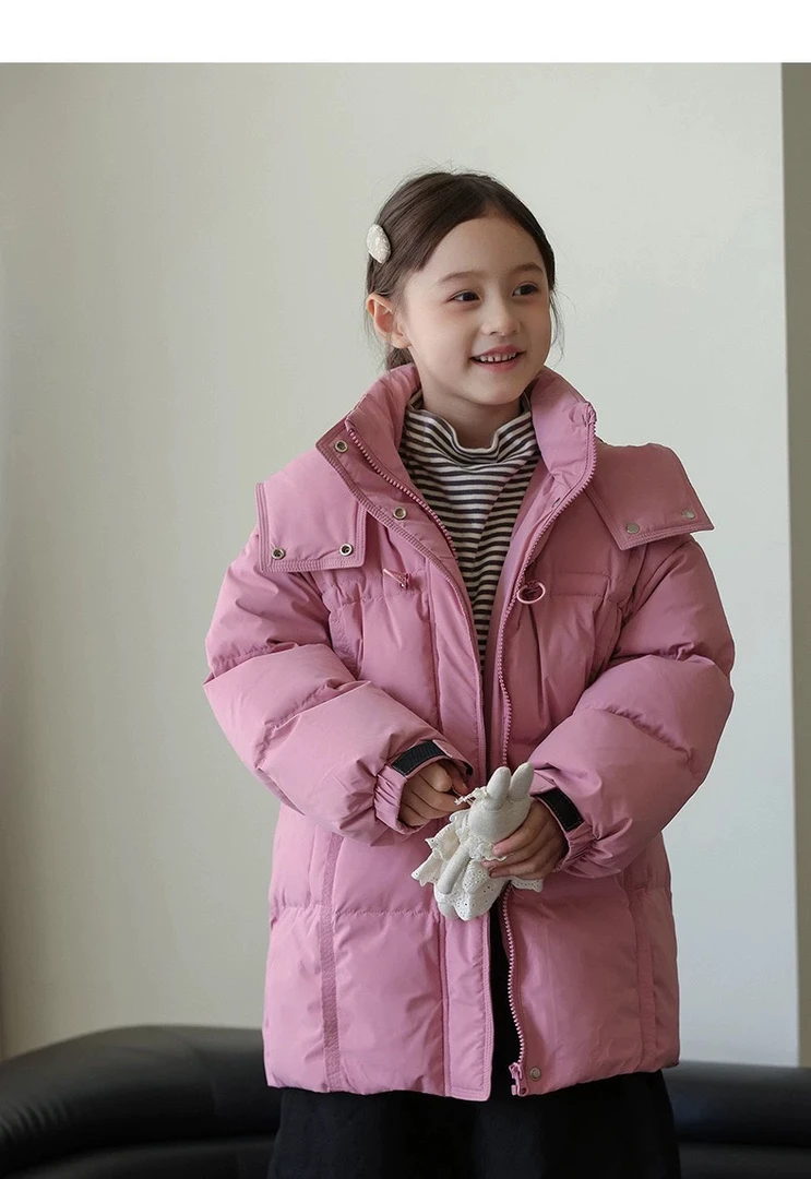 儿童羽绒服2025新款女童中长款连帽男童中大童冬季厚款24222款