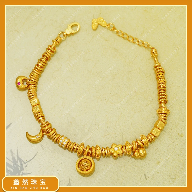 【若曦专属】足金999福袋月亮时来运转大盘缠手链 SL001