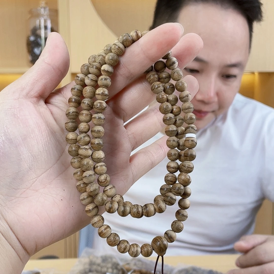 沉香碎屑沉香达拉干圆珠长串0.7/13克多样性发一