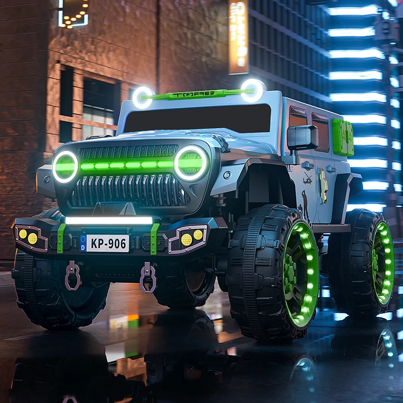 牧马人儿童电动车大人可坐四轮越野车小孩玩具遥控电动车儿童车