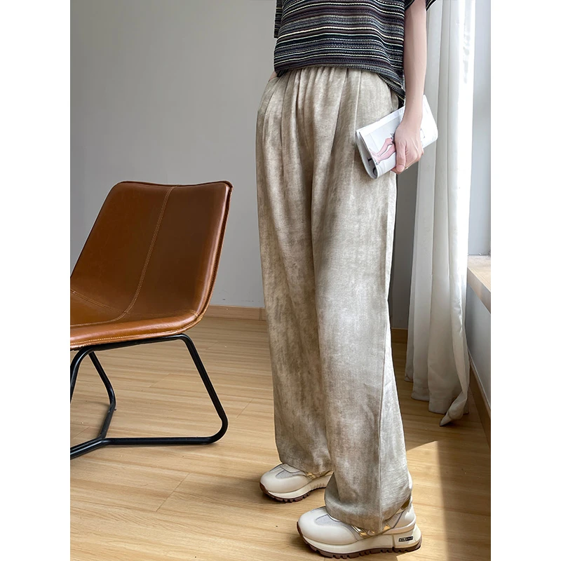 【天然凉感舒适穿搭】亚麻阔腿裤女夏高腰显瘦透气宽松纯感休闲裤