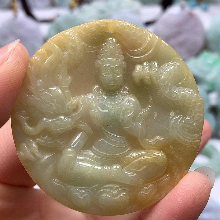翡翠未镶嵌颈饰玉龙观音福利