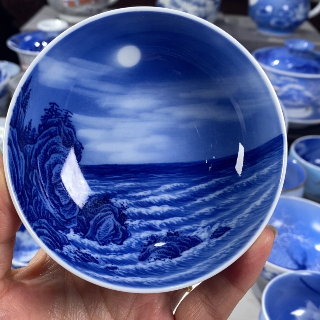 青花山水主人杯杯