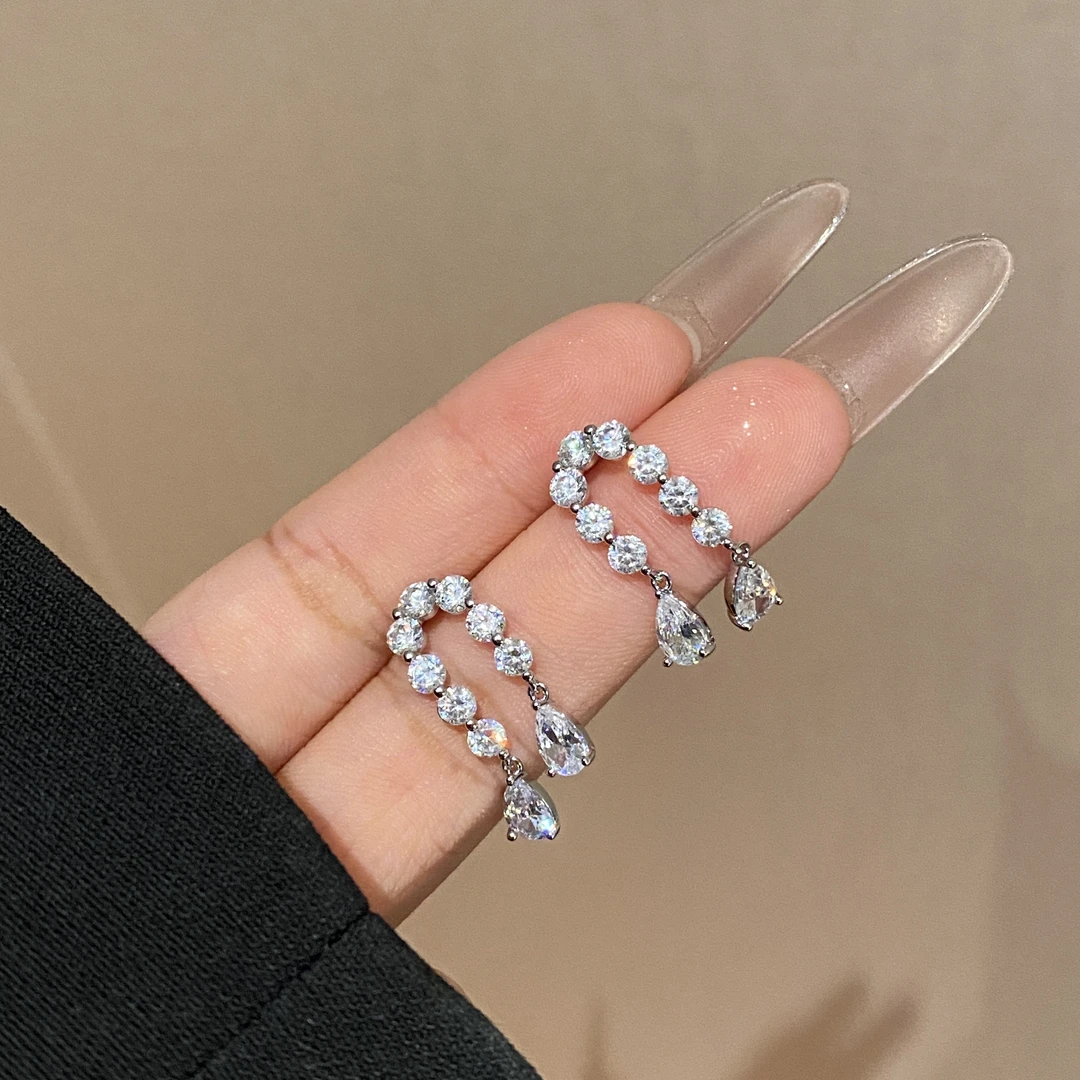 设计百搭u型爆闪璀璨吊坠耳钉A2642