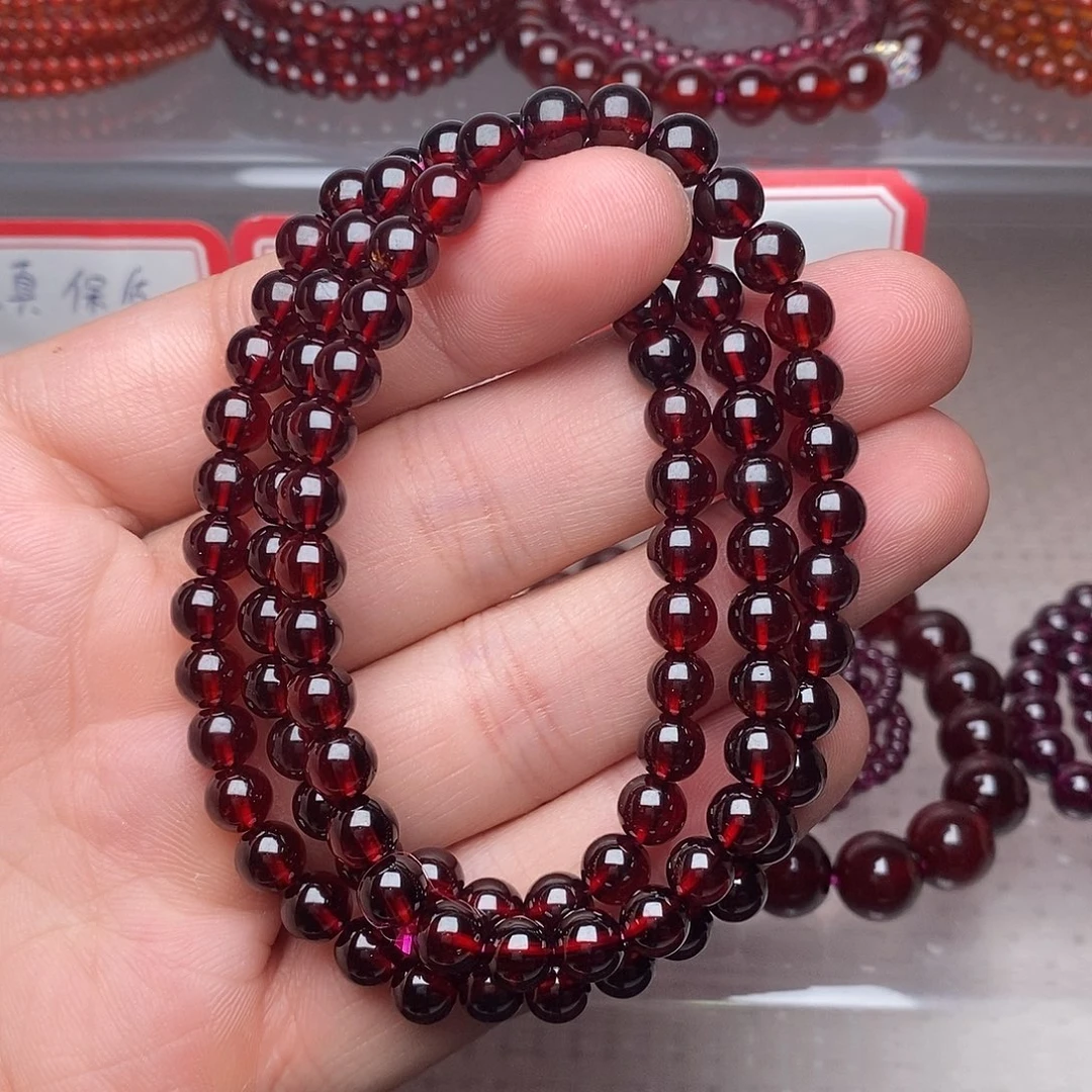 未镶嵌手链石榴石卡6全净体