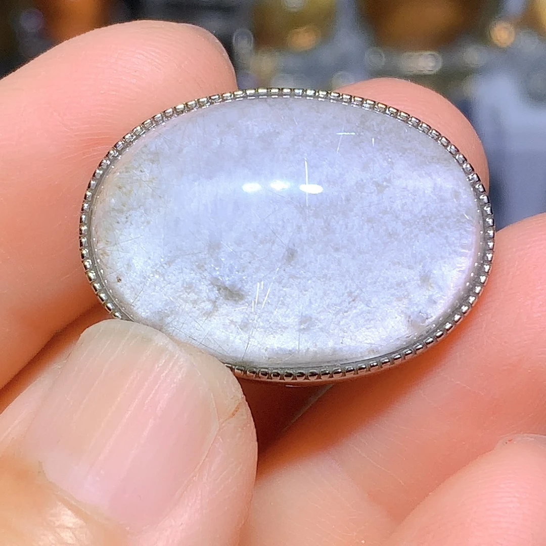 水晶吊坠银S925镶嵌天然水晶