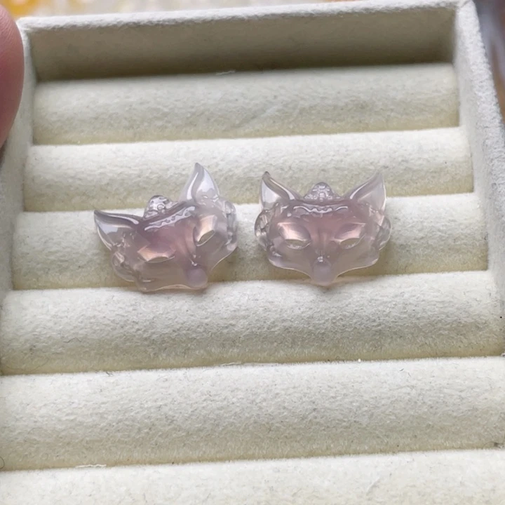 未镶嵌玛瑙狐狸面具2玛瑙/玉髓