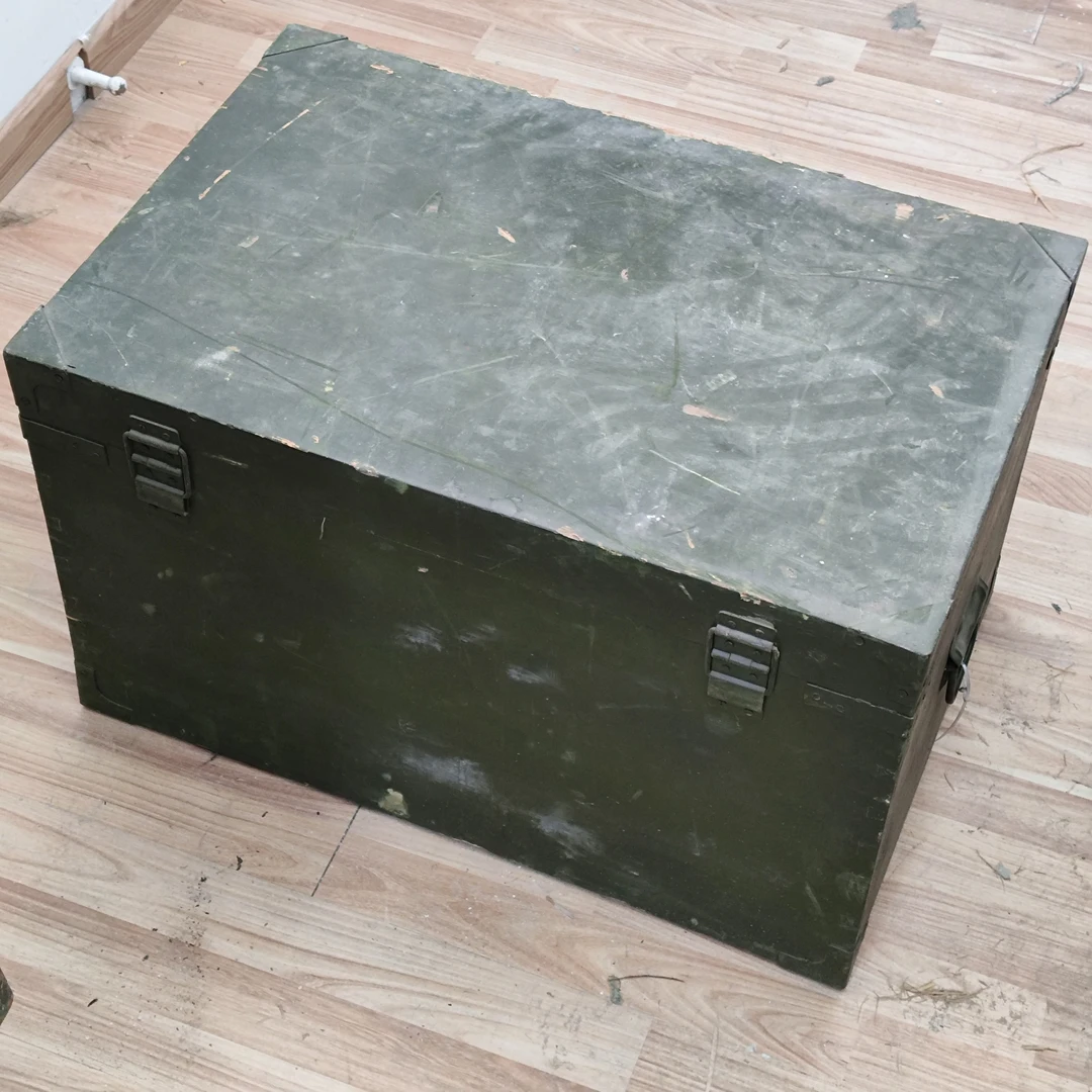 库存老货防尘翻盖极简轻奢长方形绿色收纳箱家居复古