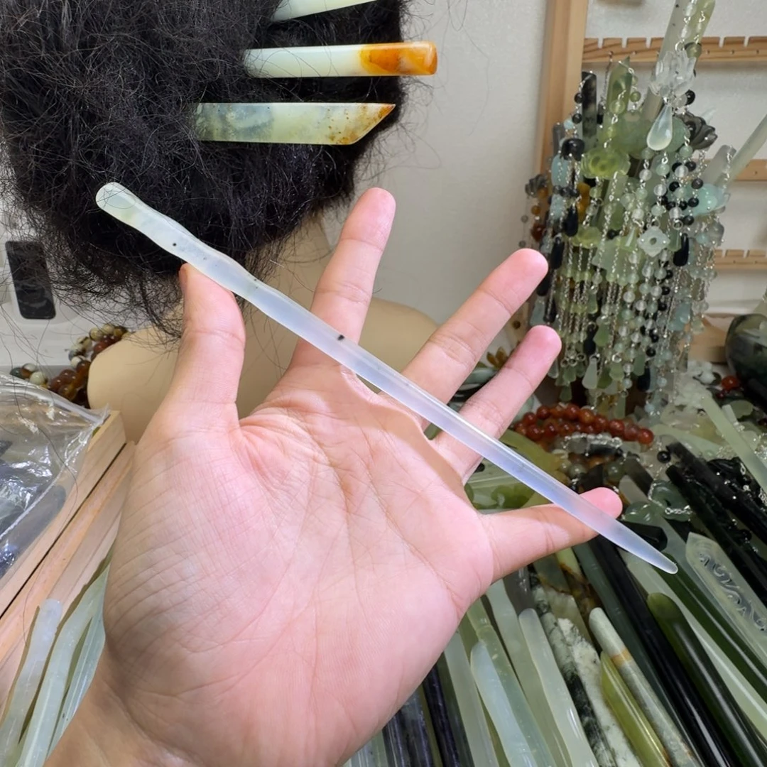 蛇纹石玉合金发饰