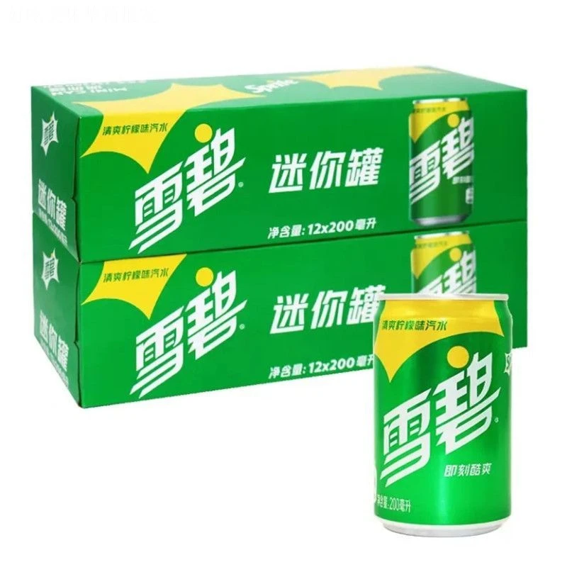 雪碧迷你罐200ML*12罐装雪碧易拉罐一整箱柠檬味碳酸饮料汽水听装