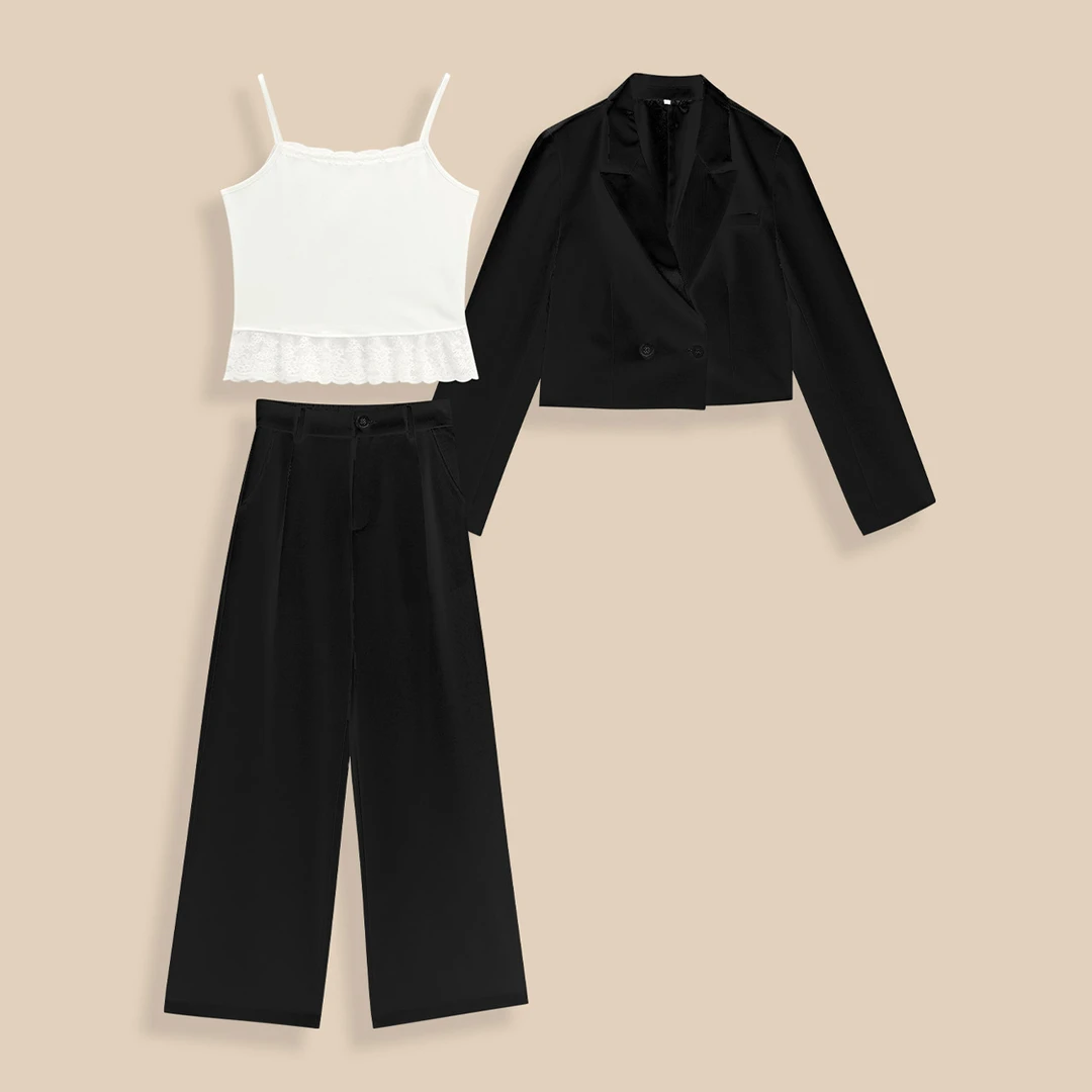 IEF/爱依服时尚套装2025秋季新款韩版通勤气质显瘦上下三件套裤
