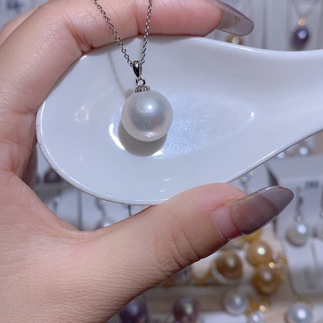 淡水珍珠银S925镶嵌吊坠(赠链)希****店w